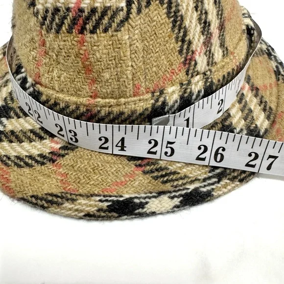 Burberry London Classic Vintage Bucket Hat Nova Check Plaid Hat – Size L– Women - Picture 6 of 16